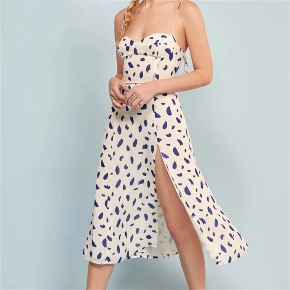 NWT South Moon Under Blue Spot Slip Midi Dress Size XS